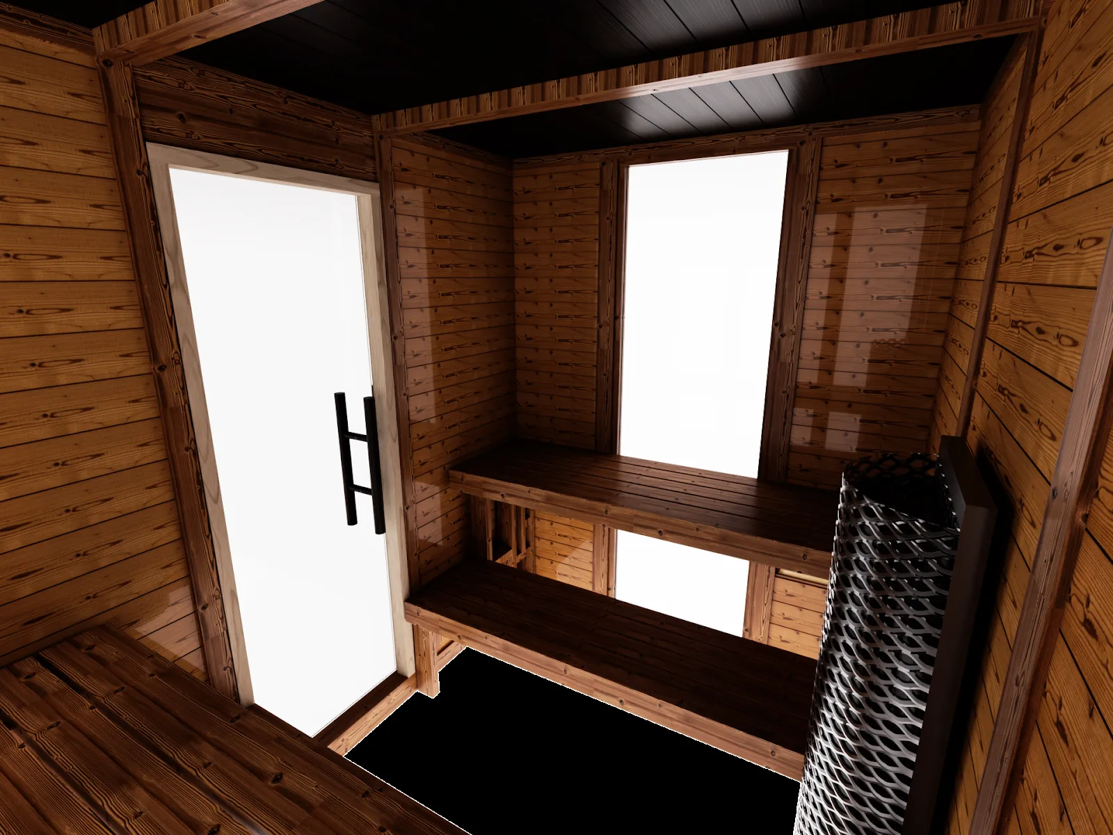 Chillfire Back 40 Traditional L sauna, layout drawing 1