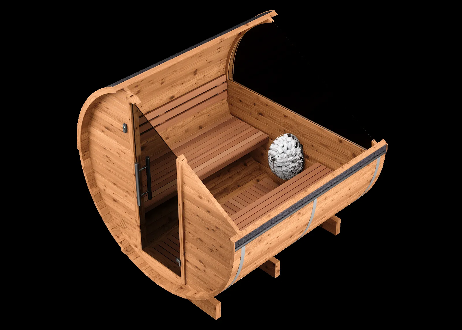 Chillfire Mulberry Black 6 Window sauna, layout drawing 1