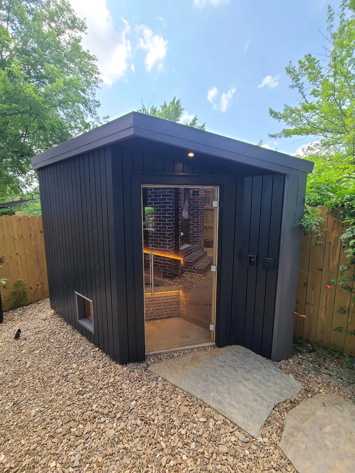 Chillfire Wolf custom sauna in a private garden