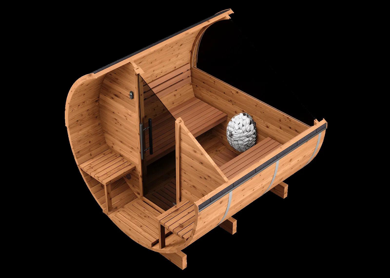 Chillfire Mulberry Black 4 Porch Window sauna, layout drawing 1