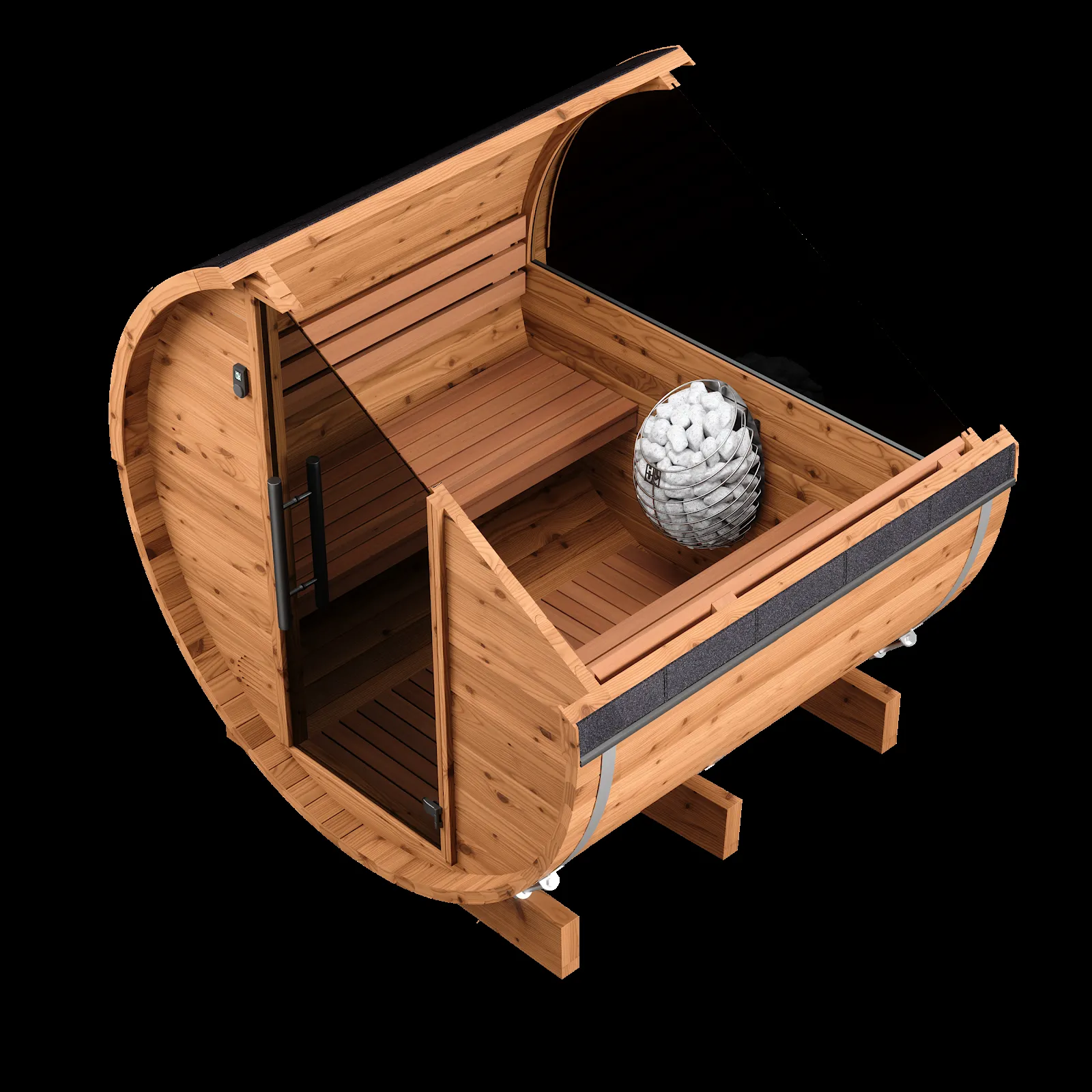 Chillfire Little Buffalo Black 4 Window sauna, layout drawing 1