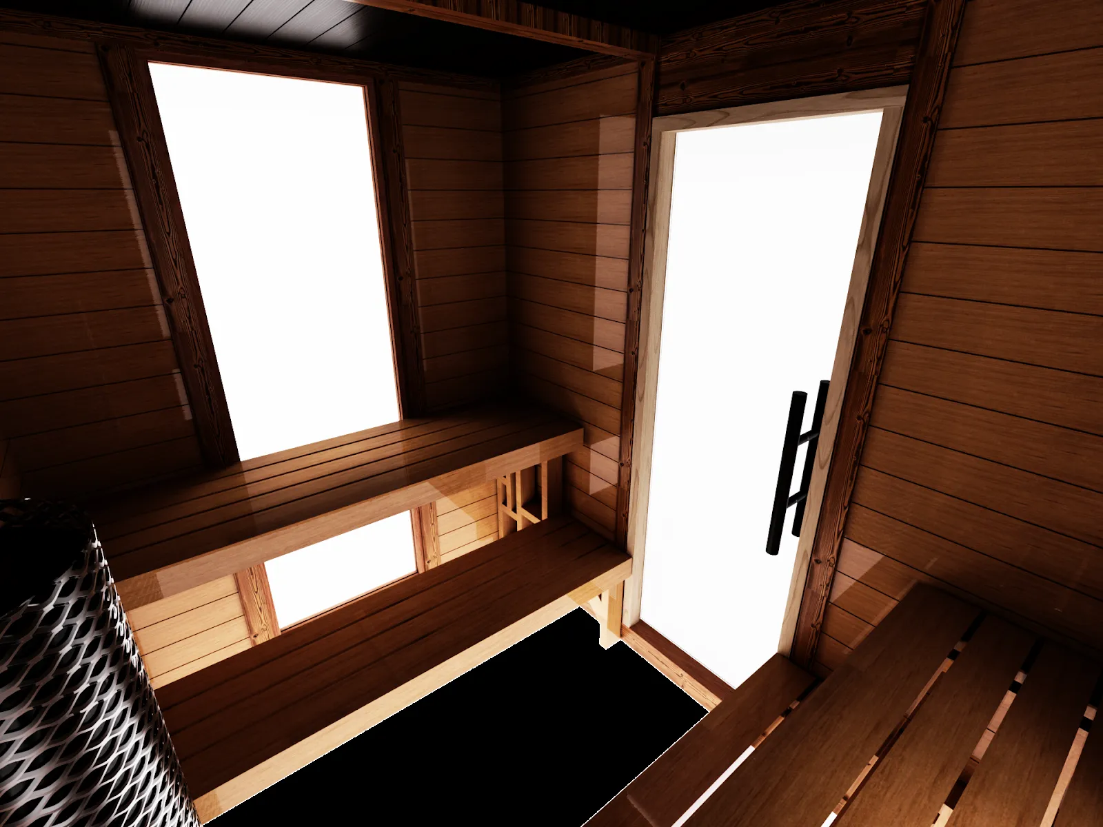Chillfire Back 40 Modern L sauna, layout drawing 1