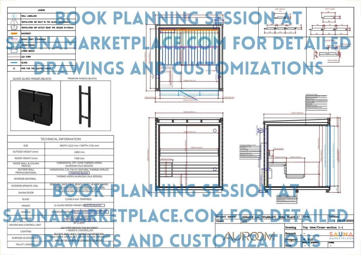 Chillfire Magazine L sauna, layout drawing 1