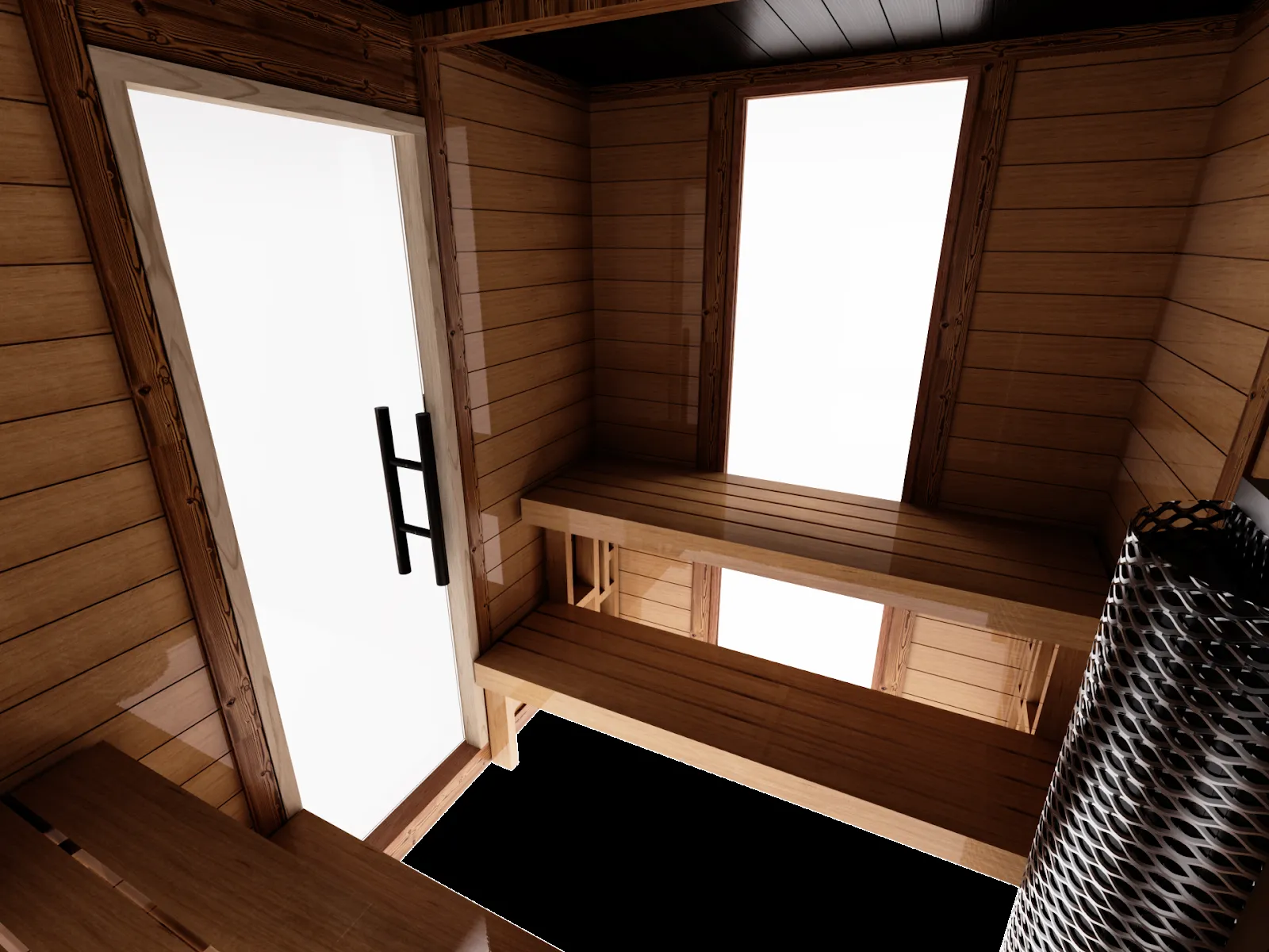 Chillfire Back 40 Modern L sauna, layout drawing 2